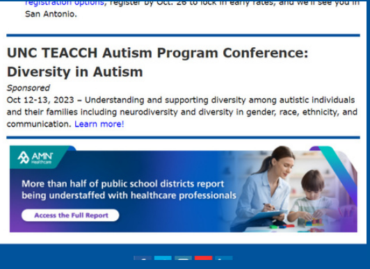 An advertisement for a conference in the newsletter