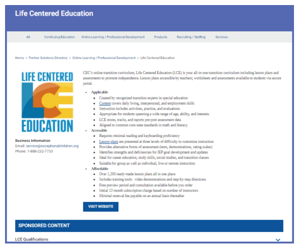 Shown above is a sample of a Partner Solutions Directory listing